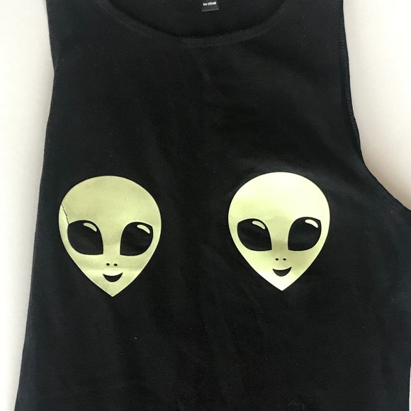 Topshop Alien Black Bodysuit, US Size 2 (Glow-in-the-dark) - Picture 2 of 6